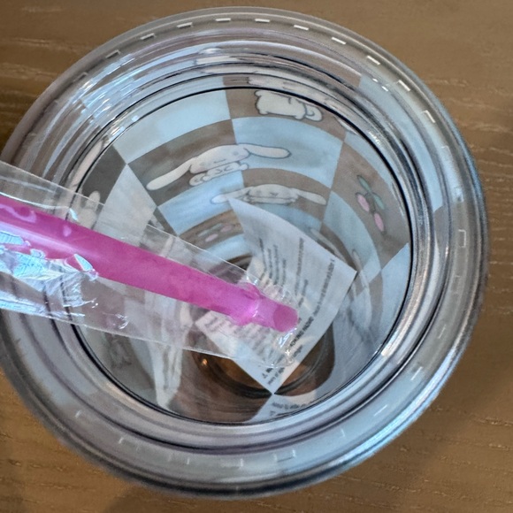 Sanrio Hello Kitty Cinnamoroll Blue Tumbler with Pink Straw and Cherry Accents - Picture 2 of 4